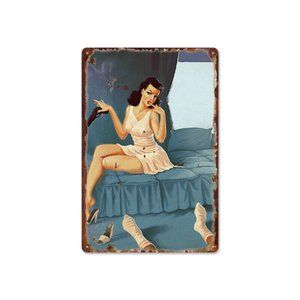#83 Vintage Bar Metal Tin Signs Sexy Woman Retro Plaque Garage Customization Dec